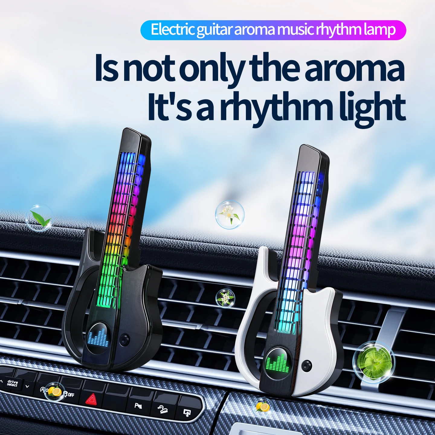 Car Vent Diffuser - Lampu Atmosfer Ritme Musik RGB untuk
