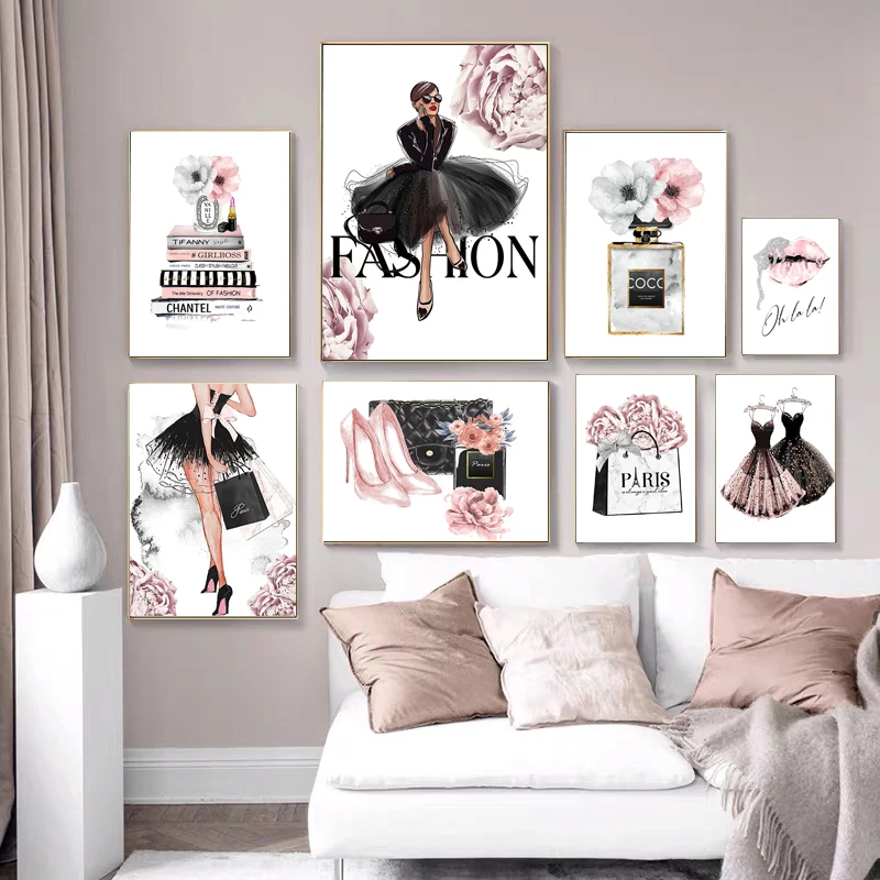 Home Fragrance Room Spray - Poster Parfum Wanita Mode Gambar Cetak