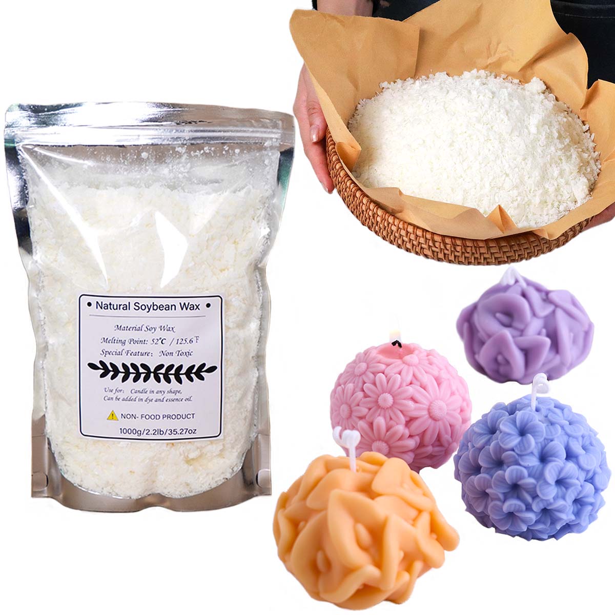 500G/1Kg Serpihan Lilin Kedela - Soy Wax Flake ulasan dan harga
