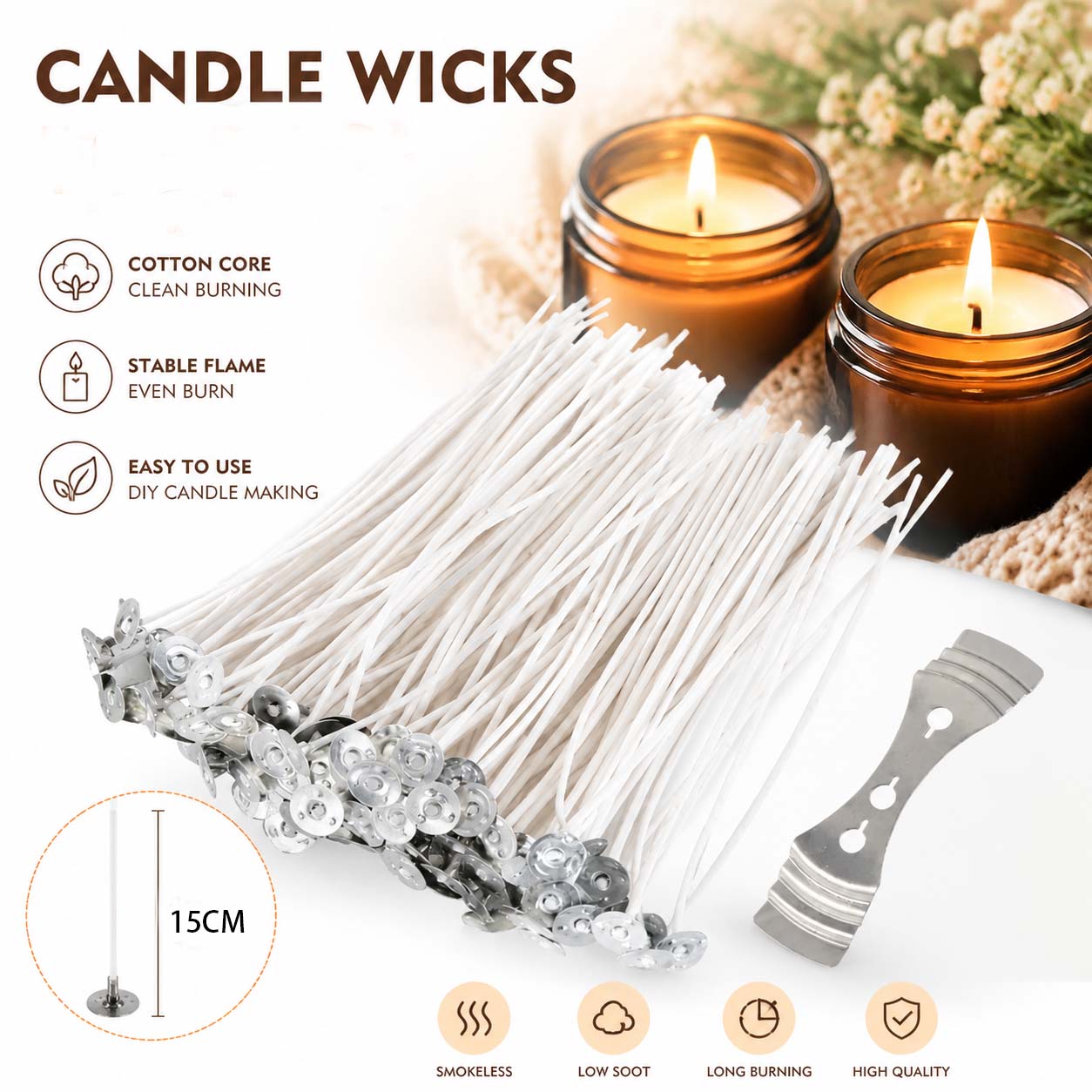 Sumbu Lilin Tanpa Asap, Sumbu  - Soy Wax Flake ulasan dan harga